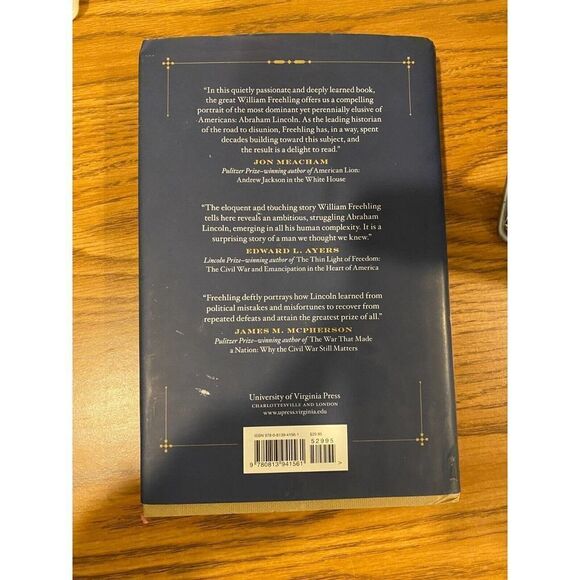 Becoming Lincoln, Freehling, William W., Very Good Book Hard Cover - Picture 2 of 3